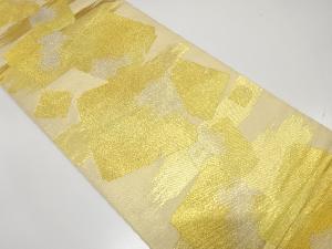 川島織物製　霞に破れ色紙模様織り出し　袋帯